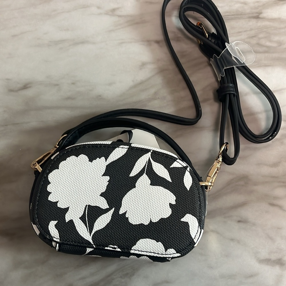 Kate Spade Black and White Floral Crossbody - Picture 3 of 3